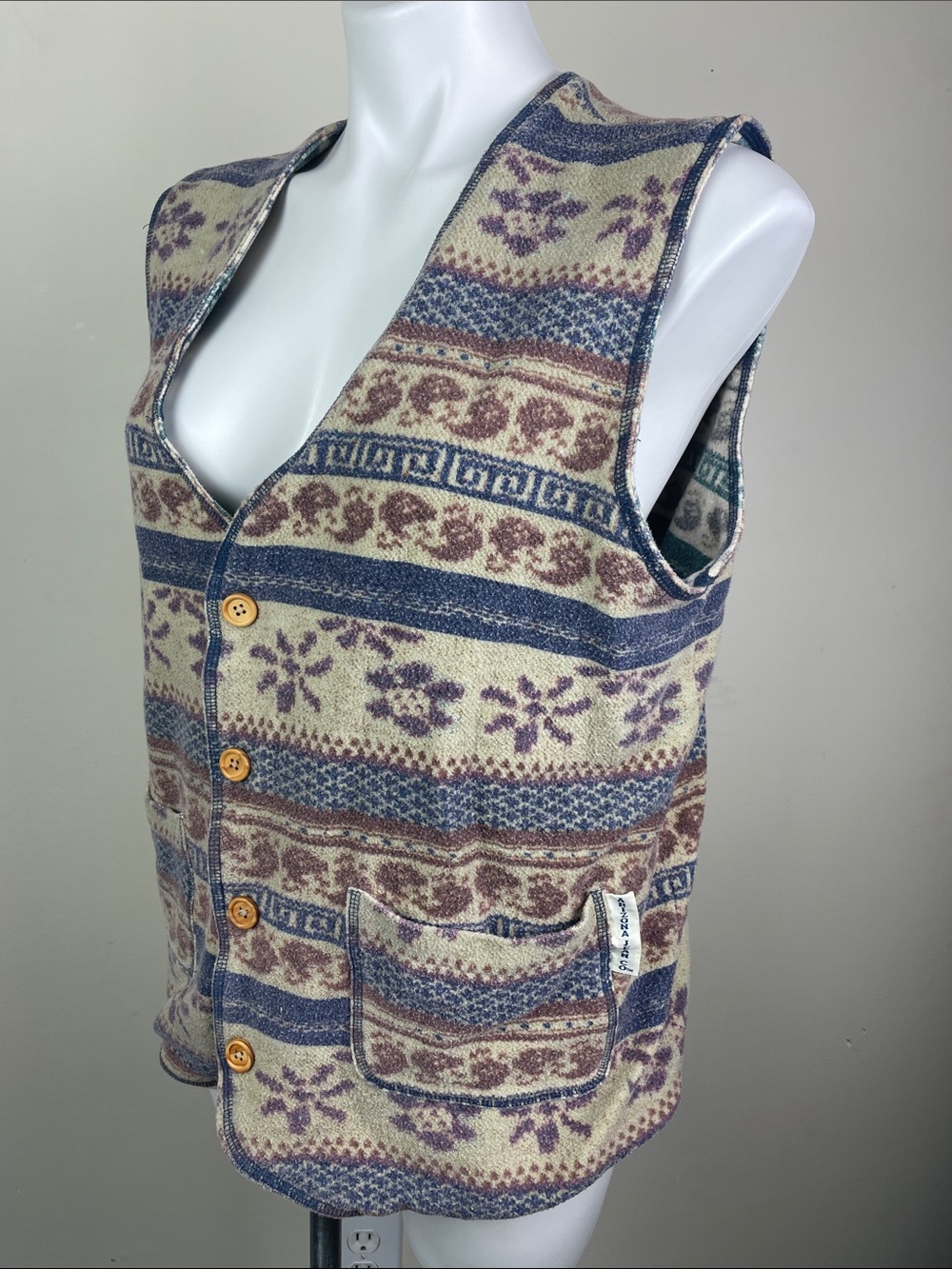 Vintage Arizona Jean Co Reversible Vest Button Front - Picture 2 of 16